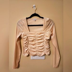 Crop top, size S, color cream